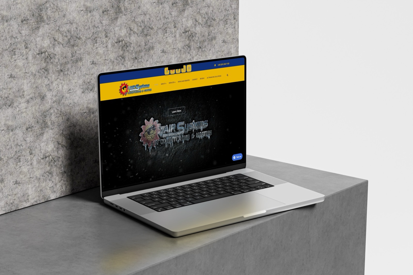 Air Systems website mockup