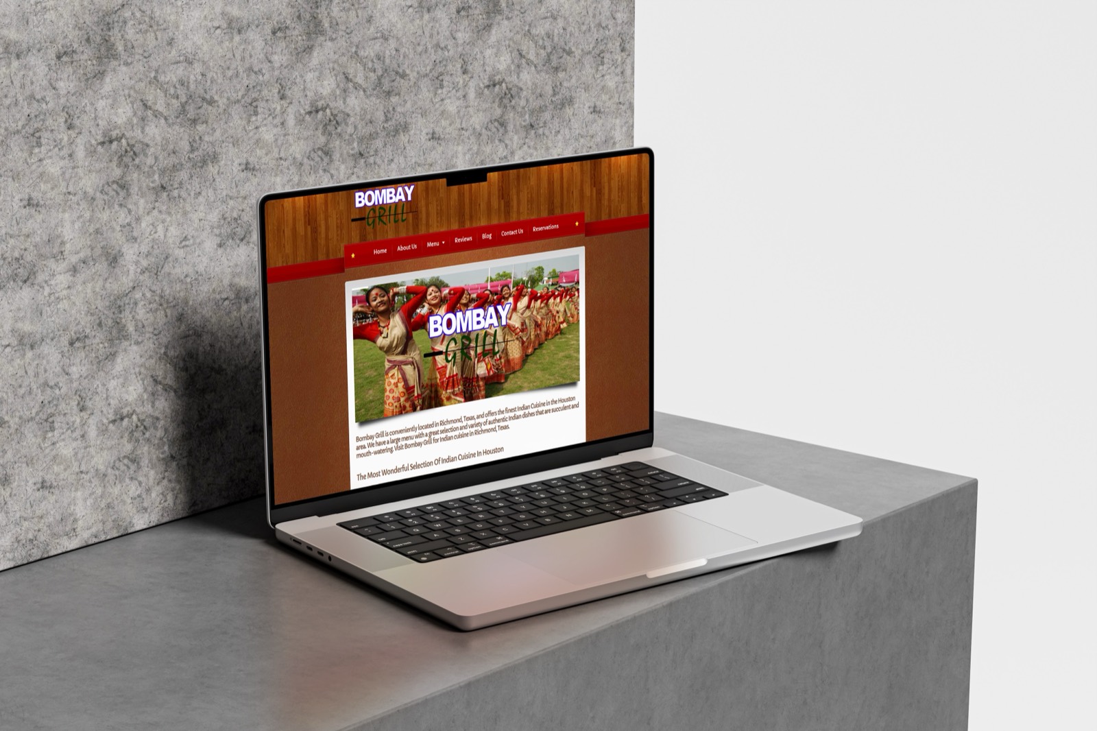 Bombay Grill website mockup