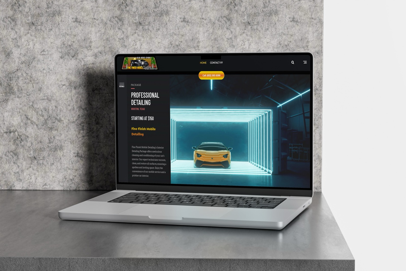 Fine Finish Mobile Detailing website mockup