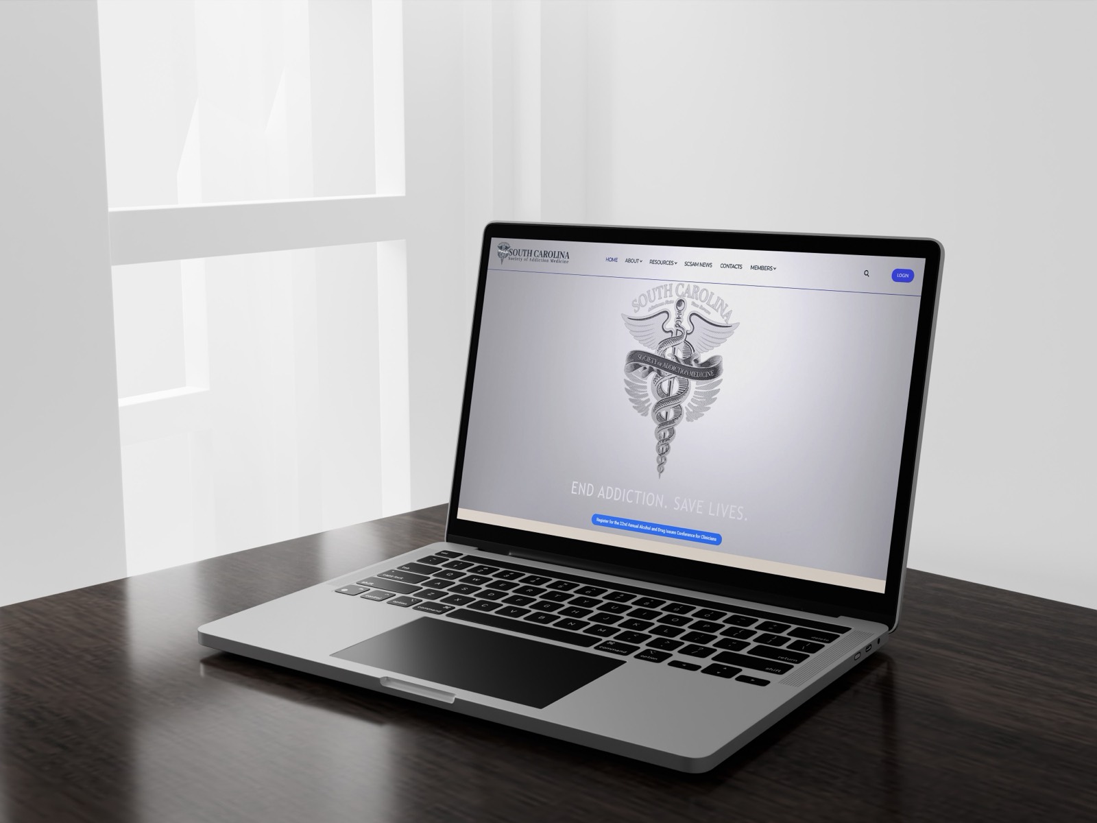 South Carolina Society of Addiction Medicine website mockup