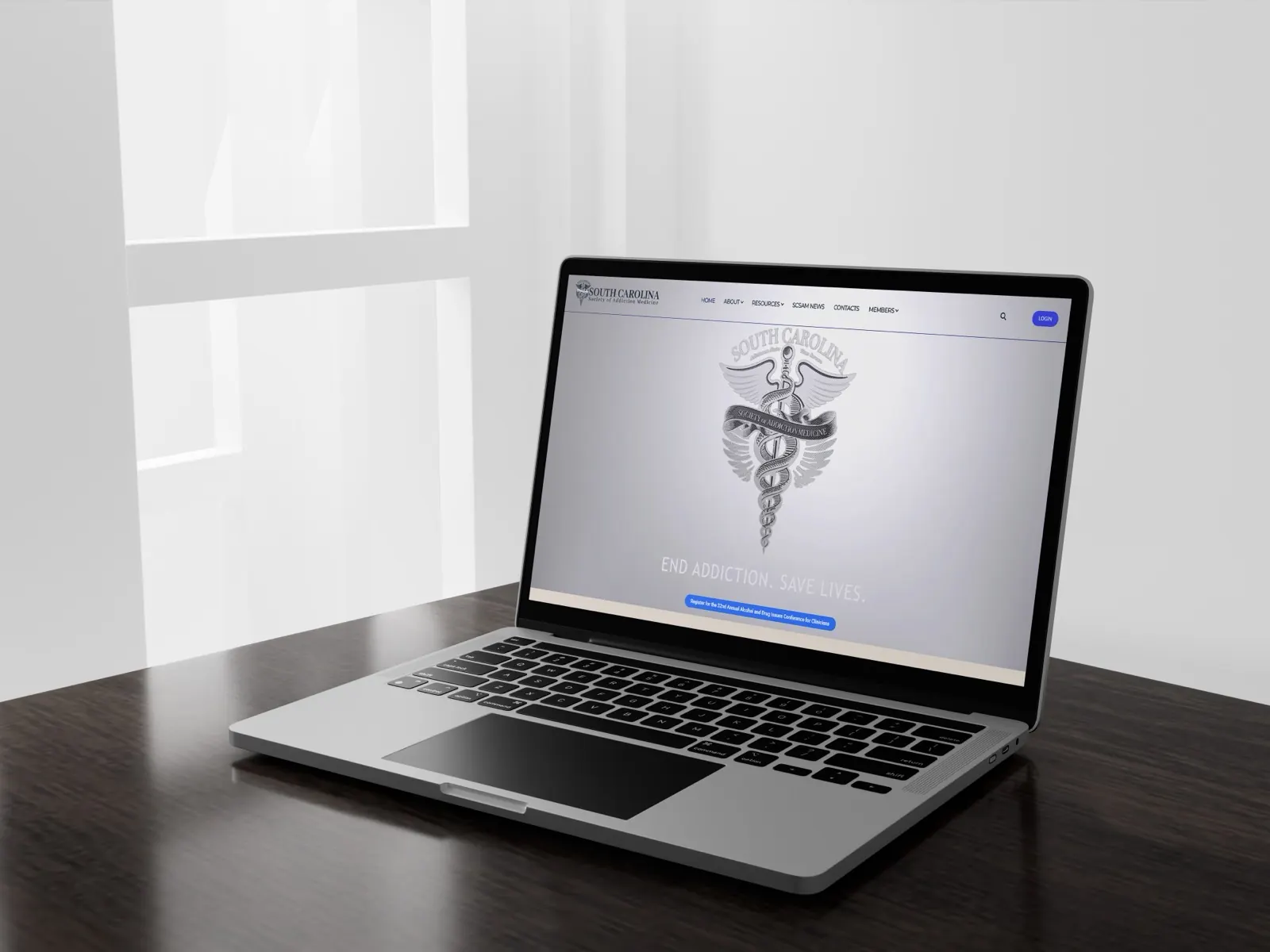 South Carolina Society of Addiction Medicine website mockup