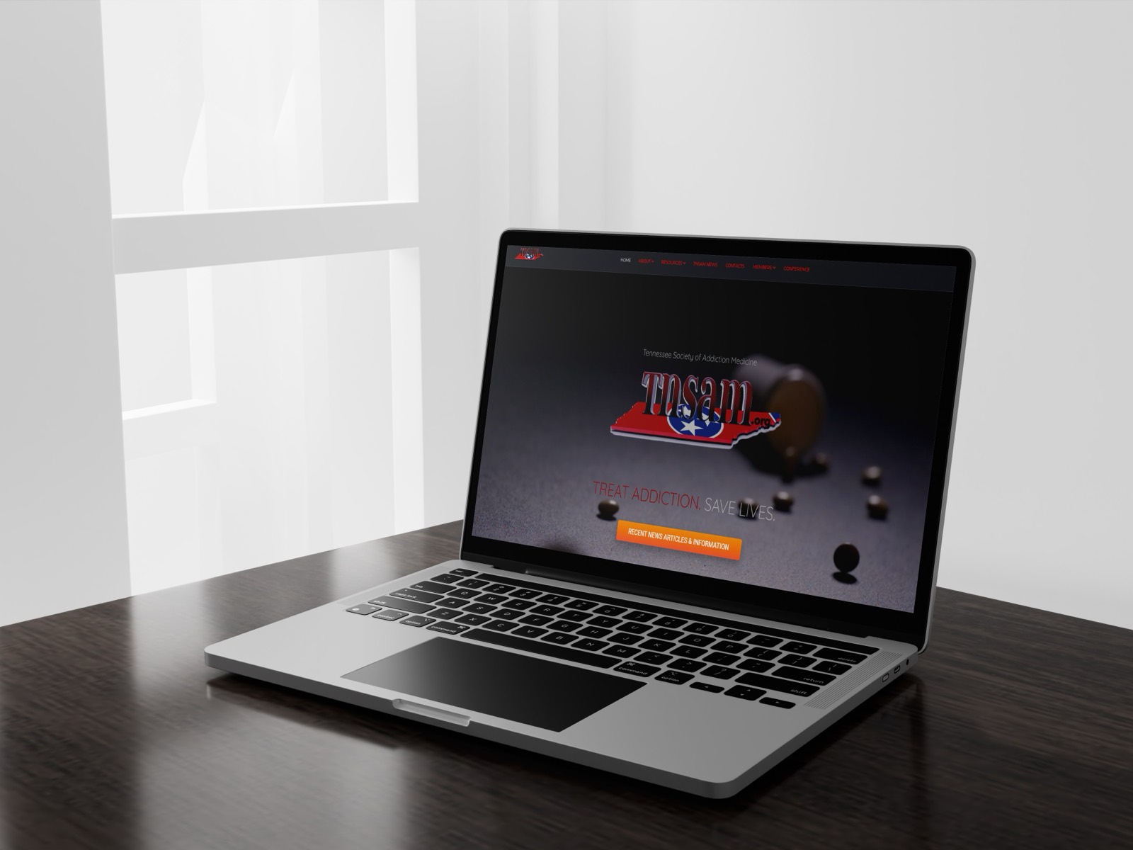 Tennessee Society of Addiction Medicine website mockup