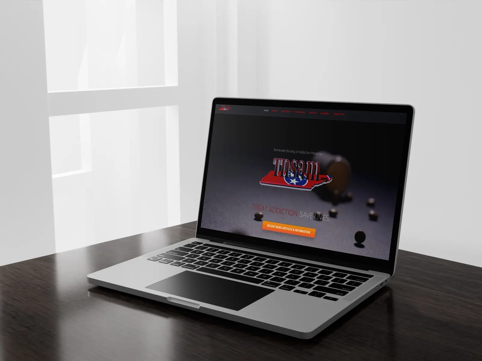 Tennessee Society of Addiction Medicine website mockup