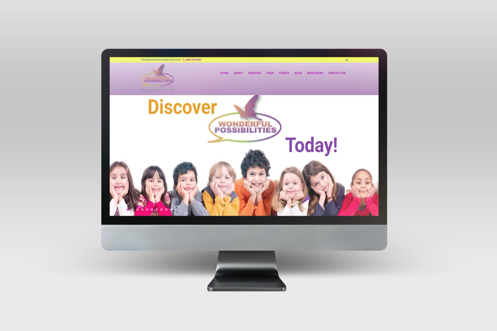 Wonderful Possibilities website mockup