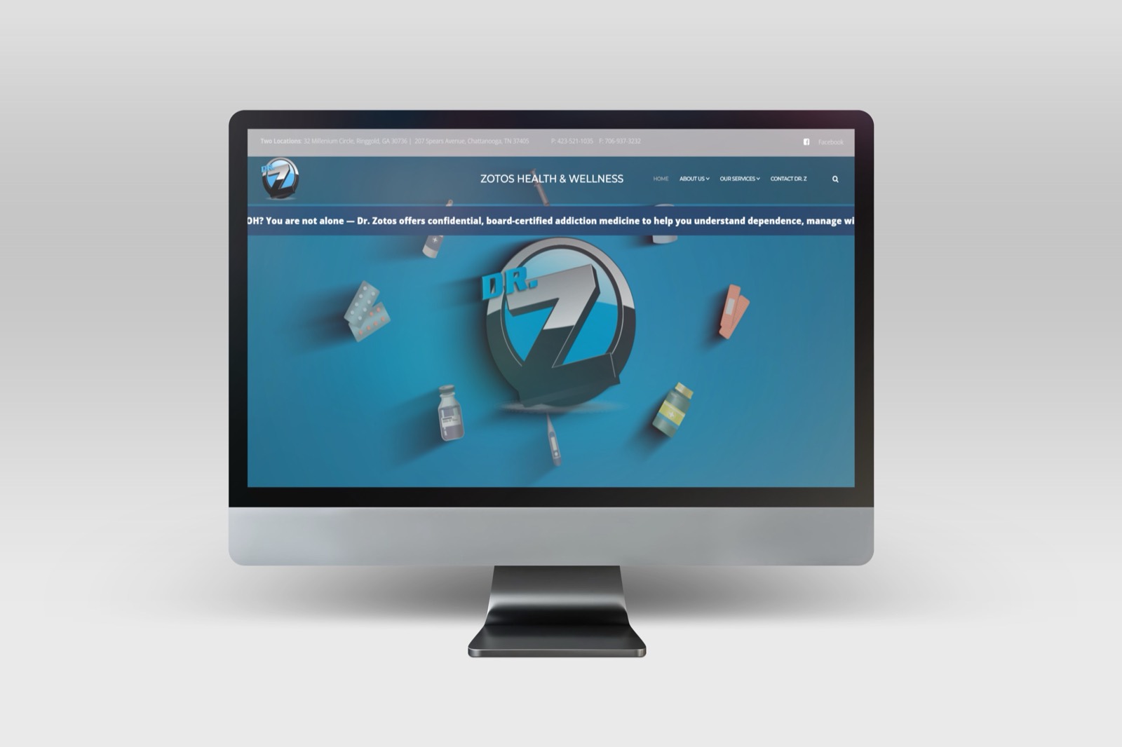 Zotos Health and Wellness website mockup